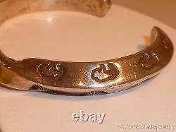 Stunning Ronnie Hurley Buffalo Bangle Bracelet Native Sterling Silver Navajo VTG