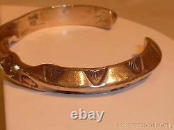 Stunning Ronnie Hurley Buffalo Bangle Bracelet Native Sterling Silver Navajo VTG