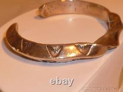 Stunning Ronnie Hurley Buffalo Bangle Bracelet Native Sterling Silver Navajo VTG