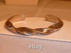 Stunning Ronnie Hurley Buffalo Bangle Bracelet Native Sterling Silver Navajo VTG