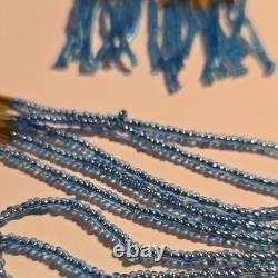 Stunning VINTAGE Native American Jewelry Gold Glass Beaded Necklace Earrings Set