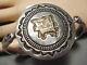 Superior Vintage Navajo Real 14k Gold Sterling Silver Medallion Bracelet