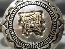 Superior Vintage Navajo Real 14k Gold Sterling Silver Medallion Bracelet
