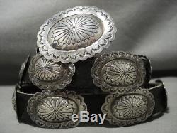 Superior Vintage'hand Forged Navajo Sterling Silver' Concho Belt Old Pawn