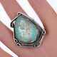 Sz7.5 Vintage Navajo silver and turquoise ring g