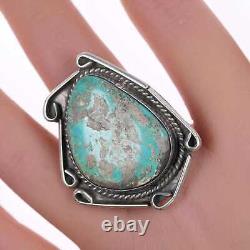 Sz7.5 Vintage Navajo silver and turquoise ring g