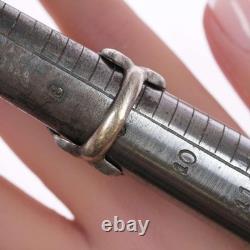 Sz9 Vintage Navajo cast silver and turquoise ring