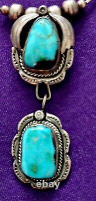 TURQUOISE Jewelry Navajo Beautiful Neckless Vintage 1970s