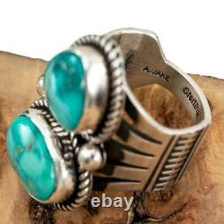 TURQUOISE RING Sterling Silver SONORAN GOLD ALBERT JAKE Native American 7 Old St