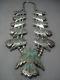 Thomas Singer Vintage Navajo Turquoise Sterling Silver Squash Blossom Necklace