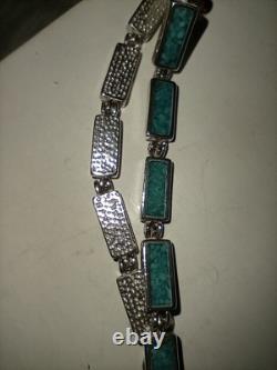 Turquoise Bracelet Navajo Pawn Jewelry 7 3/4 Vintage Sterling Silver