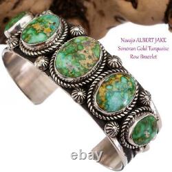 Turquoise Bracelet SONORAN GOLD Sterling Silver Navajo Spiderweb A+ ALBERT JAKE