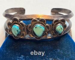 Turquoise Bracelet, Sterling silver Cuff. Vintage Jewelry, Dead Pawn, unsigned