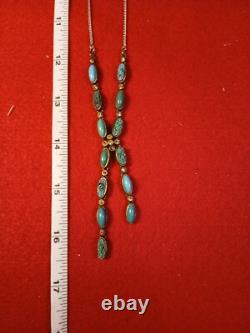 Turquoise Jewelry Native American Signed 16 Neclace Vintage