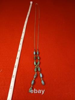 Turquoise Jewelry Native American Signed 16 Neclace Vintage