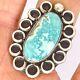Turquoise Long Flower Ring Sz 7 Navajo Sterling Silver 9g Vintage 1960 Patina
