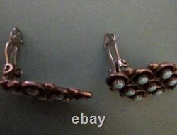 Turquoise Native American Earrings Clip-on Vintage Silver Jewelry