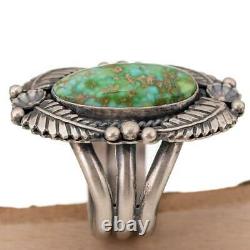 Turquoise Ring SONORAN GOLD Squash Blossom Trained by Kirk Smith Navajo sz 10