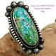 Turquoise Ring Sterling Silver AARON TOADLENA Natural SONORAN GOLD 7 Navajo