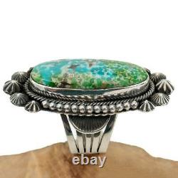 Turquoise Ring Sterling Silver AARON TOADLENA Natural SONORAN GOLD 7 Navajo