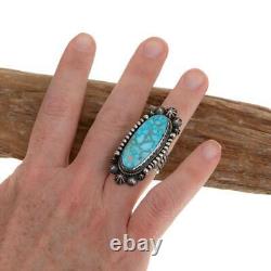 Turquoise Ring Sterling Silver AARON TOADLENA Natural Spiderweb Kingman 7 1/4