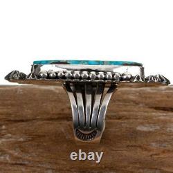 Turquoise Ring Sterling Silver AARON TOADLENA Natural Spiderweb Kingman 7 1/4