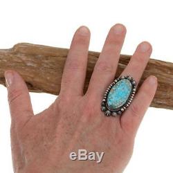 Turquoise Ring Sterling Silver AARON TOADLENA Natural Spiderweb Kingman 8 Navajo