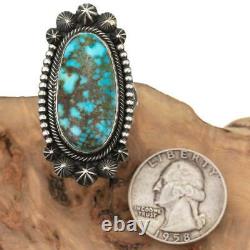 Turquoise Ring Sterling Silver AARON TOADLENA Natural Spiderweb Kingman 9