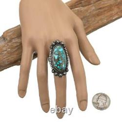 Turquoise Ring Sterling Silver AARON TOADLENA Natural Spiderweb Kingman 9