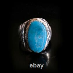 Turquoise Ring Vintage Style Silver Native American Indian Jewelry Navajo