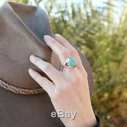 Turquoise Ring Vintage Style Silver Native American Jewelry Navajo Large