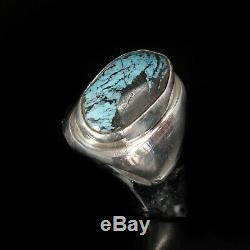 Turquoise Ring Vintage Style Silver Native American Jewelry Navajo Large Boho