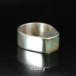 Turquoise Ring Vintage Style Silver Native American Jewelry Navajo Large Mens