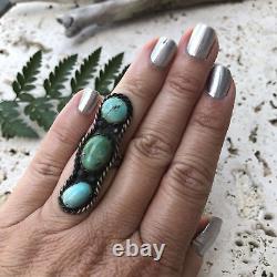 Turquoise & Sterling Silver Ring Vintage Turquoise Jewelry Multi Stone Rings
