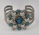 Turquoise and Silver Cuff Bracelet Bell Trading Company Vintage Jewelry