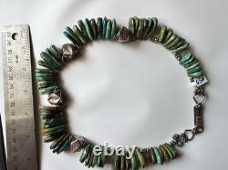 Turquoise and Sterling necklace Vintage Native American Inspired Navajo