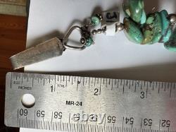 Turquoise and Sterling necklace Vintage Native American Inspired Navajo