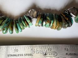 Turquoise and Sterling necklace Vintage Native American Inspired Navajo