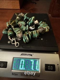 Turquoise and Sterling necklace Vintage Native American Inspired Navajo
