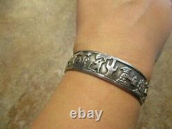 UNIQUE Vintage Navajo BECENTI Sterling Silver HORSE STORYTELLER Bracelet