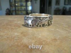 UNIQUE Vintage Navajo BECENTI Sterling Silver HORSE STORYTELLER Bracelet