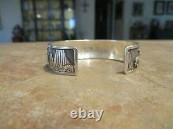 UNIQUE Vintage Navajo BECENTI Sterling Silver HORSE STORYTELLER Bracelet