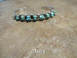 VERY FINE Vintage Zuni / Navajo Sterling Silver Turquoise Row Bracelet