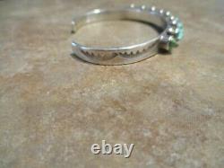 VERY FINE Vintage Zuni / Navajo Sterling Silver Turquoise Row Bracelet