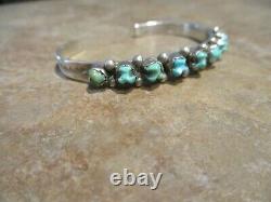 VERY FINE Vintage Zuni / Navajo Sterling Silver Turquoise Row Bracelet