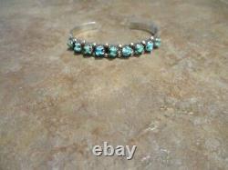 VERY FINE Vintage Zuni / Navajo Sterling Silver Turquoise Row Bracelet