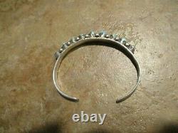 VERY FINE Vintage Zuni / Navajo Sterling Silver Turquoise Row Bracelet