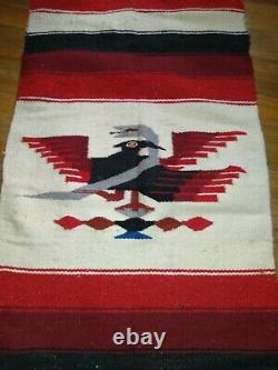 VINTAGE 1950's NAVAJO PHOENIX RUG NATIVE AMERICAN INDIAN WOOL BLANKET JEWELRY