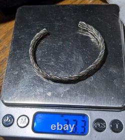 VINTAGE 50's HEAVY HORSE WHISPERER NAVAJO STERLING Silver TWIST CABLE BRACELET