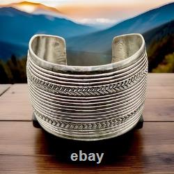 VINTAGE CARSON BLACKGOAT, NAVAJO STERLING SILVER CUFF BRACELET, C. 1970's, 71g